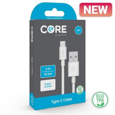 Core Type-C Cable 2m TPE White 2.1A/10.5W