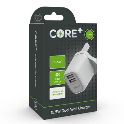 CORE+ Type-A 15.5W Dual Wall Charger